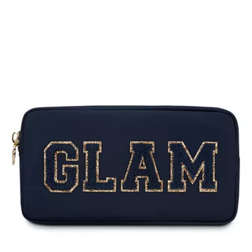 Stoney Clover Lane Sapphire‎ Glam Embroidered Navy Cosmetic Pouch NWT